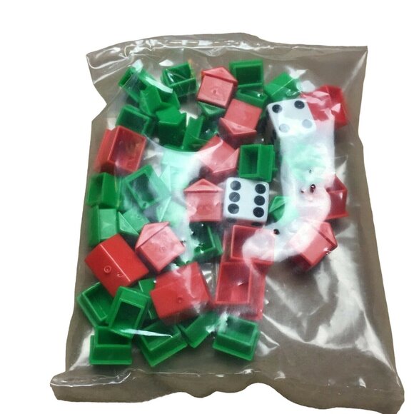 Monopoly Classic Houses Hotels Die Replacement Parts Full Set mq - Picture 1 of 1